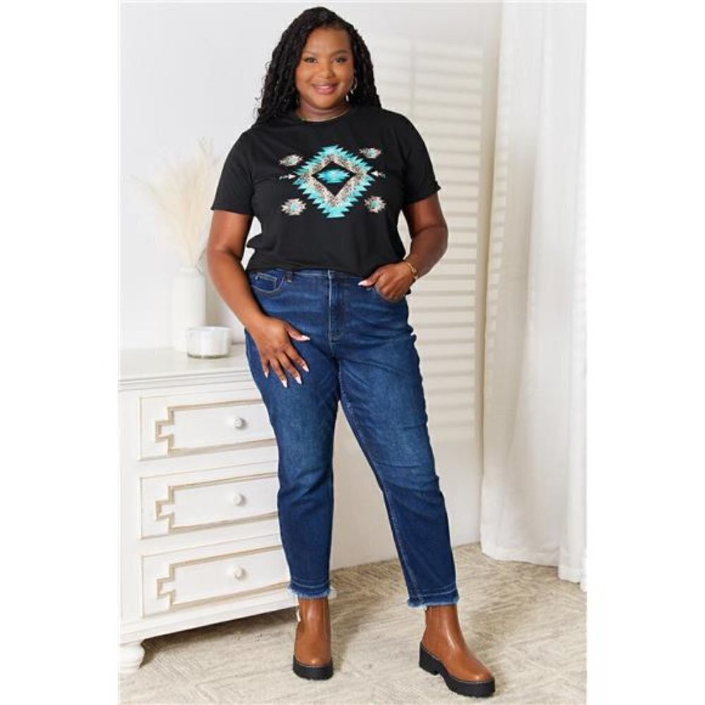 Simply Love Graphic Short Sleeve T-Shirt Black - Brand New Large